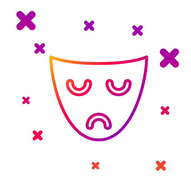 色线戏戏面具偶像孤立上图片下载