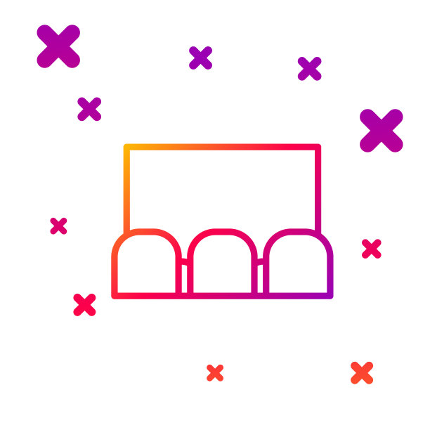 彩色线电影院礼堂有屏幕和座位图片下载