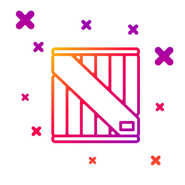 颜色线木框图标孤立在白色图片下载