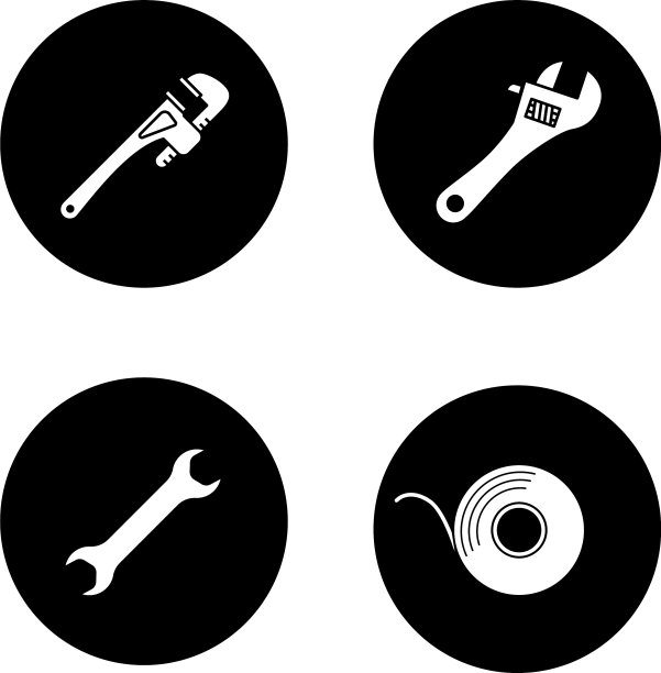 建设工具字形图标集图片下载