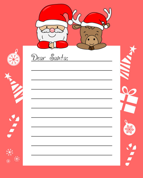 有文字空间的驯鹿和圣诞老人图片下载