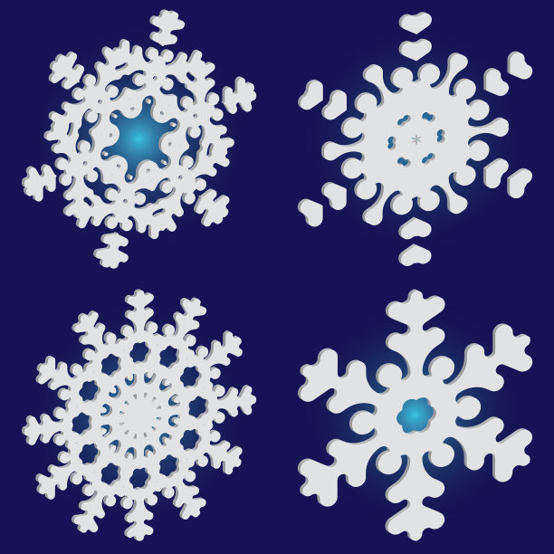 设置圣诞3d雪花在蓝色的背景图片下载