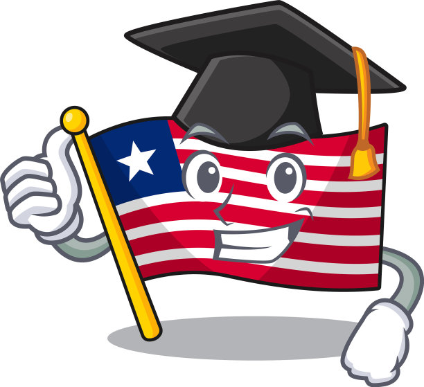 利比里亚国旗上穿着黑色的快乐卷轴图片下载