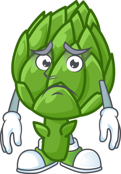 害怕朝鲜蓟卡通人物吉祥物设计图片下载