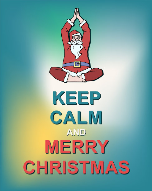 保持冷静，圣诞老人快乐的海报图片下载