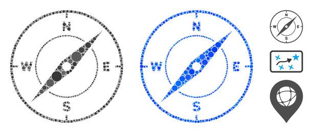 罗盘组成图标圆点图片下载