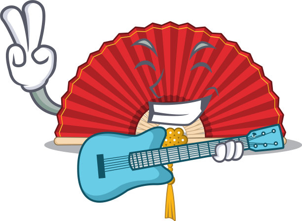 晚餐酷中国折扇卡通人物图片下载