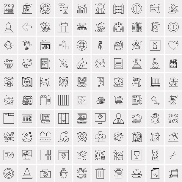 设置100个创意业务线图标图片下载