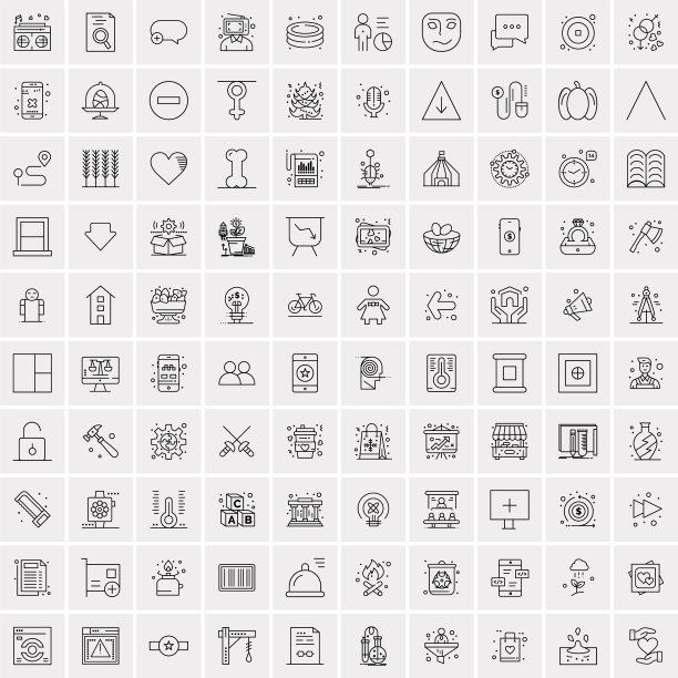 设置100个创意业务线图标图片下载