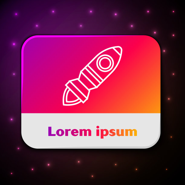 带有火焰图标的白线火箭船被隔离图片下载