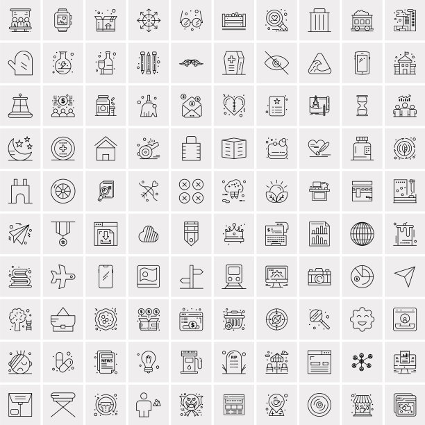 设置100个创意业务线图标图片下载