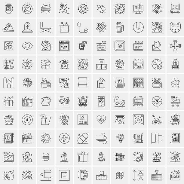 设置100个创意业务线图标图片下载