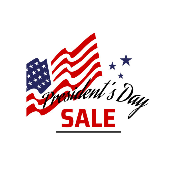 总统日销售红蓝色印刷图片下载