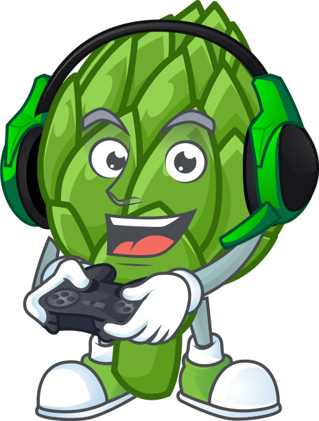 吉祥物图标洋蓟耳机和图片下载