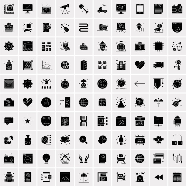 设置100个通用的固体图标图片下载