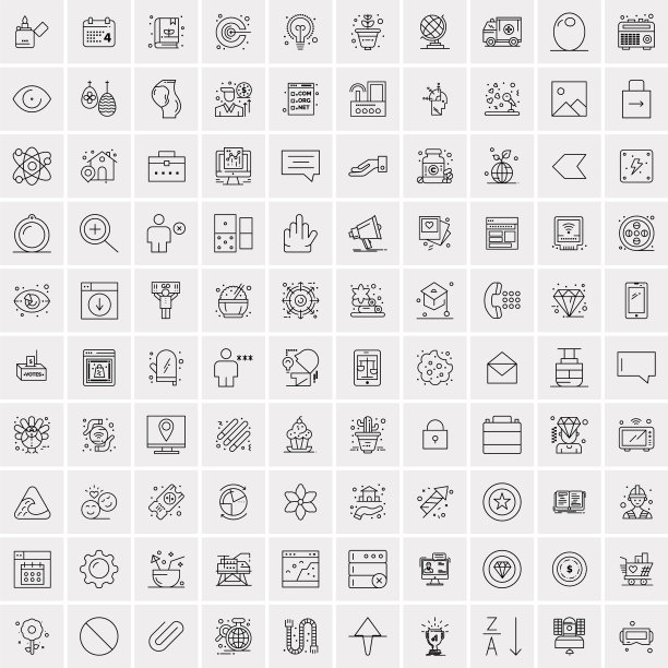 设置100个创意业务线图标图片下载