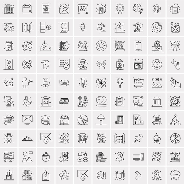 设置100个创意业务线图标图片下载