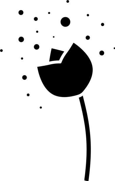 在大气中产生花粉的黑色花图片下载