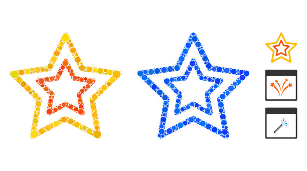 轮廓星马赛克图标圆点图片下载