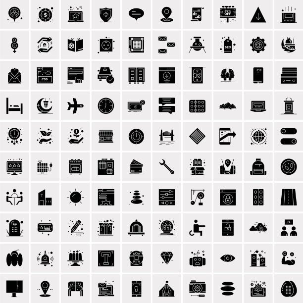 100商业图标实体字形图片下载