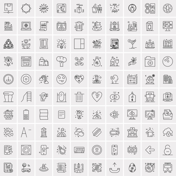 设置100个创意业务线图标图片下载