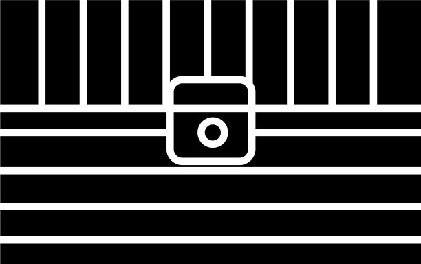 黑色古董宝箱图标孤立上图片下载