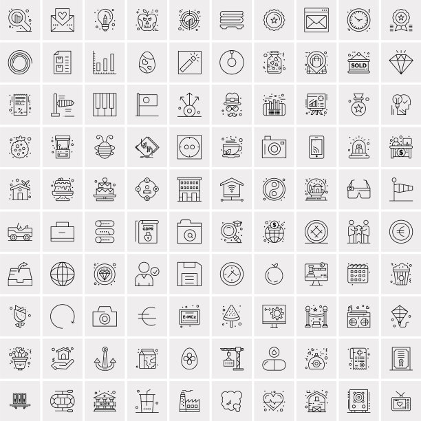 设置100个创意业务线图标图片下载