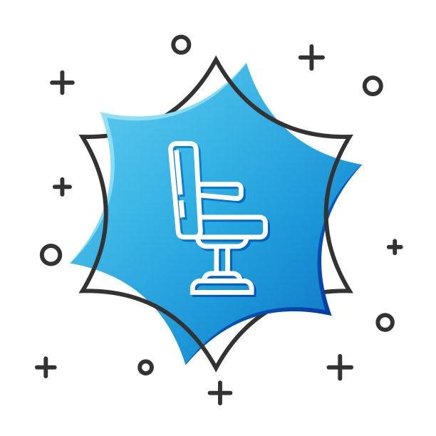 白色线理发店椅子图标孤立在白色图片下载