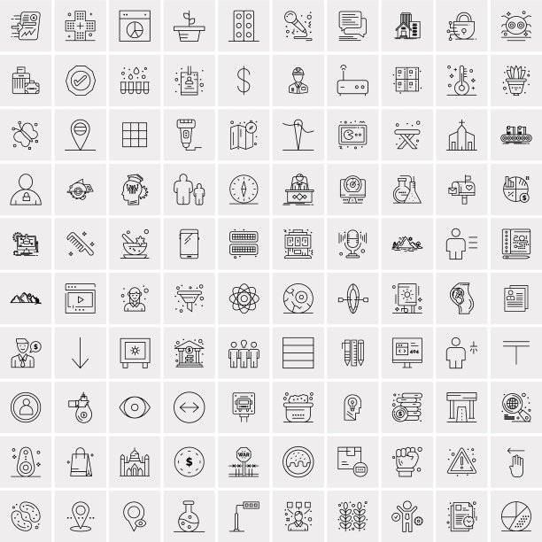 设置100个创意业务线图标图片下载