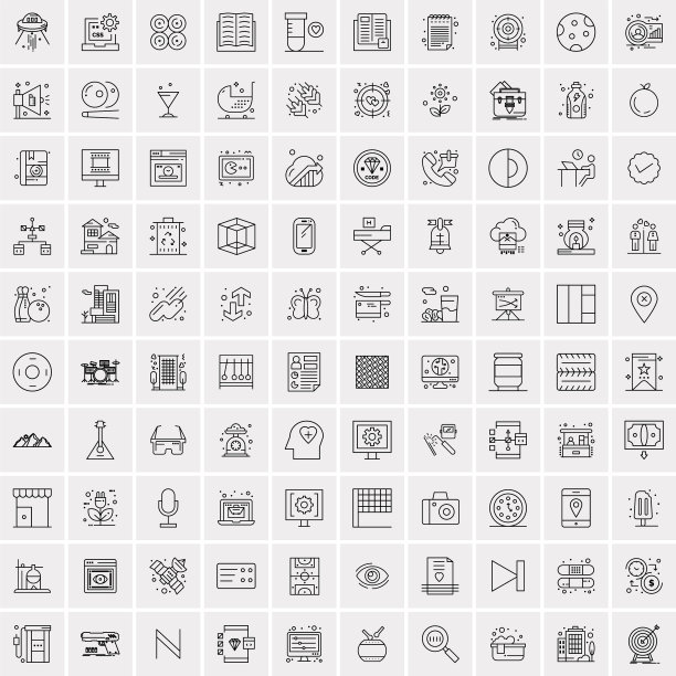 设置100个创意业务线图标图片下载