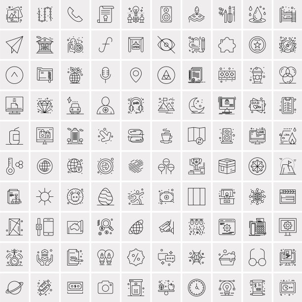 设置100个创意业务线图标图片下载