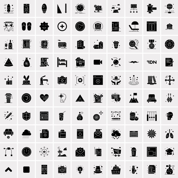 100商业图标实体字形图片下载