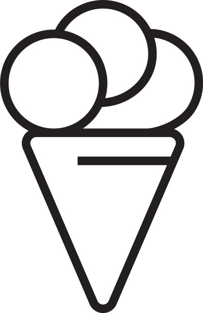 冰淇淋上简单的一个白色的线性图标图片下载