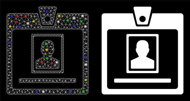 闪光网线框人徽章图标与闪光图片下载