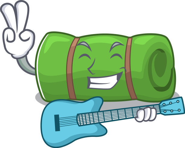 晚餐酷露营垫卷轴卡通表演图片下载