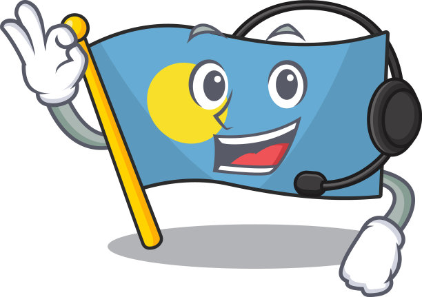 可爱的旗帜帕劳卷轴卡通人物设计图片下载