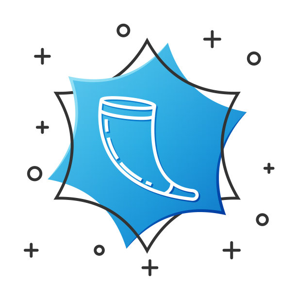 白线传统羊角羊角标志图片下载