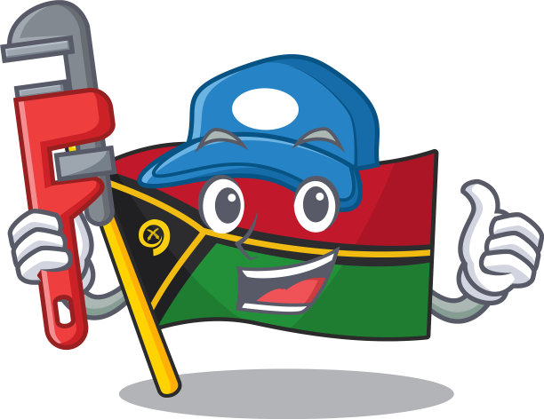 智能水管工旗瓦努阿图卡通卷轴图片下载