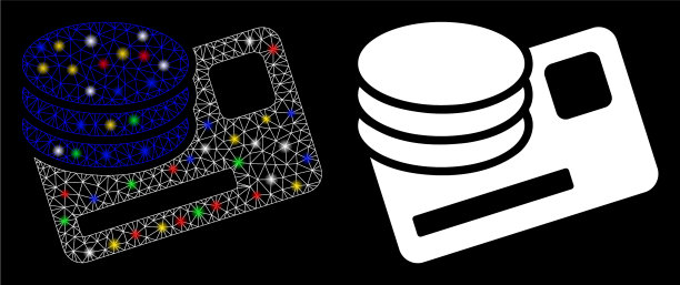 耀斑网钢丝框架金钱图标耀斑点图片下载