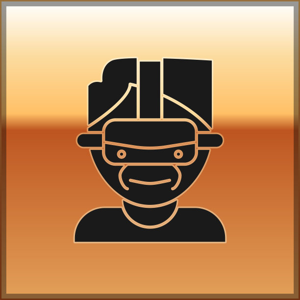 黑色虚拟现实眼镜图标隔离上图片下载