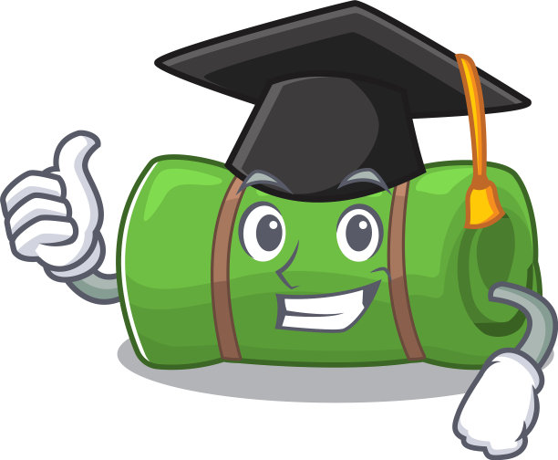 穿着黑色的快乐露营垫卷轴图片下载