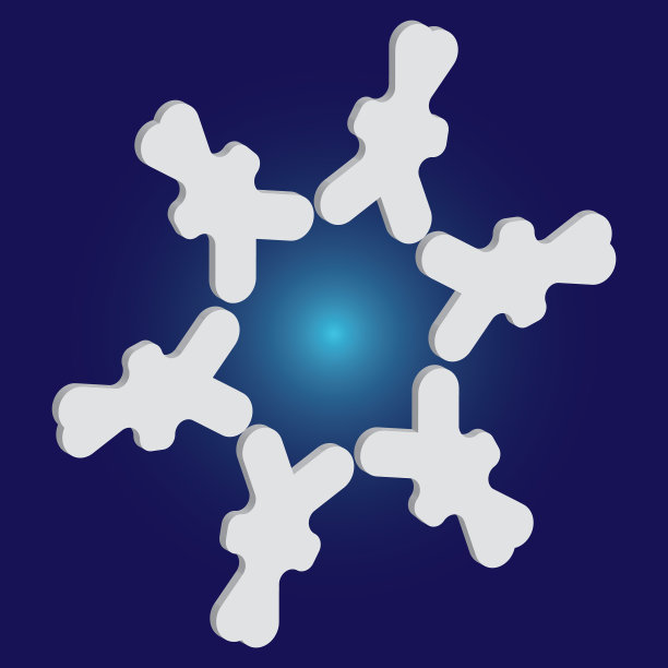 孤立的剪影雪花在蓝色图片下载