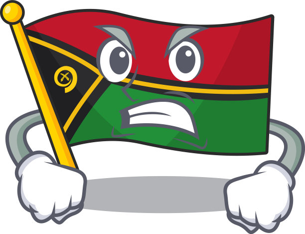 愤怒的脸旗瓦努阿图卷轴卡通人物图片下载