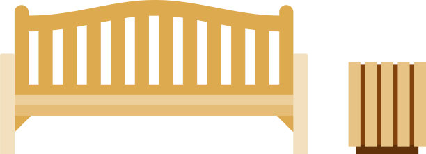 城市木凳与urn图标平孤立图片下载