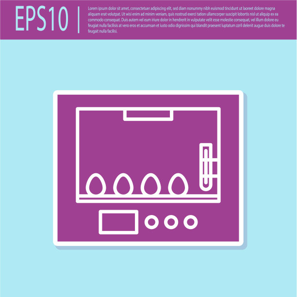 复古紫色孵卵器图标隔离上图片下载