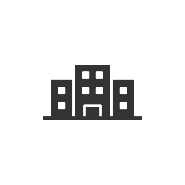 扁平风格公寓中的办公楼标志图标图片下载
