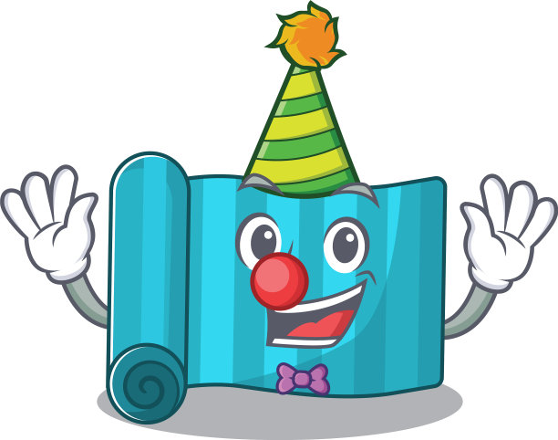 可爱有趣的小丑瑜伽床垫滚动卡通图片下载