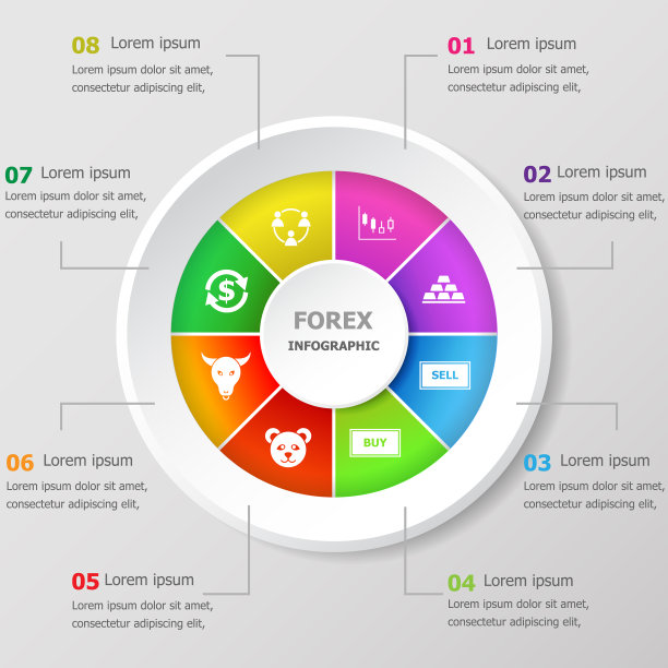 信息图设计模板与外汇图标图片下载