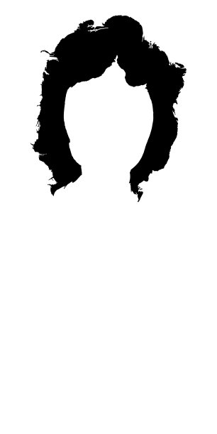 黑色的剪影是一个留着长长的卷发的女孩图片下载