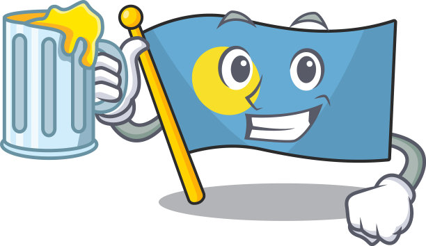 帕劳的快乐旗上有一个大大的卷轴吉祥物图片下载